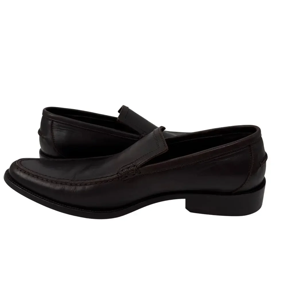 Donald J Pliner Jeffry I20 Italian Leather Brown Dress Casual Loafer Shoe SZ 8